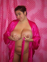 busty plumper loves silk